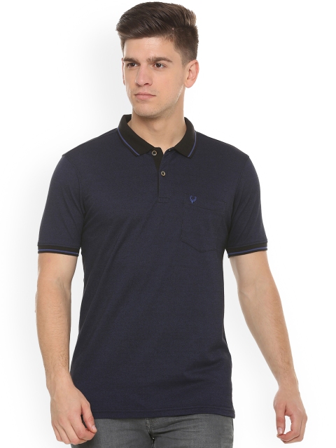 

Allen Solly Men Navy Blue Solid Polo Collar T-shirt