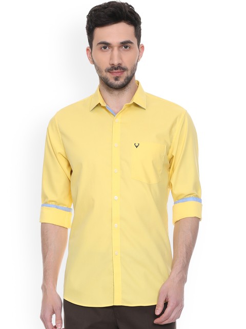 

Allen Solly Men Yellow Slim Fit Solid Casual Shirt