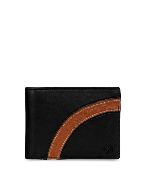 

SCHARF Men Black & Brown Solid Leather Two Fold Wallet
