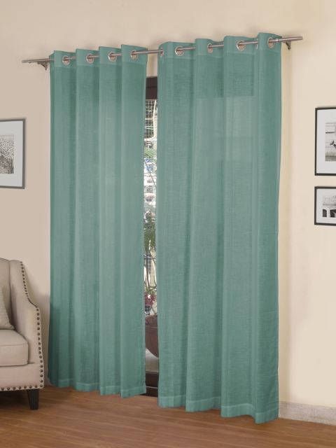 

ROSARA HOME Sea Green Set of 2 Door Curtains