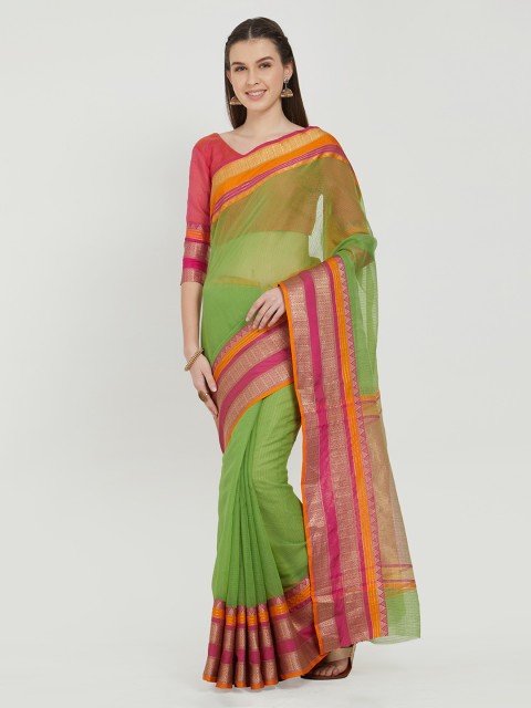 

Viva N Diva Green Silk Cotton Woven Design Sambalpuri Saree