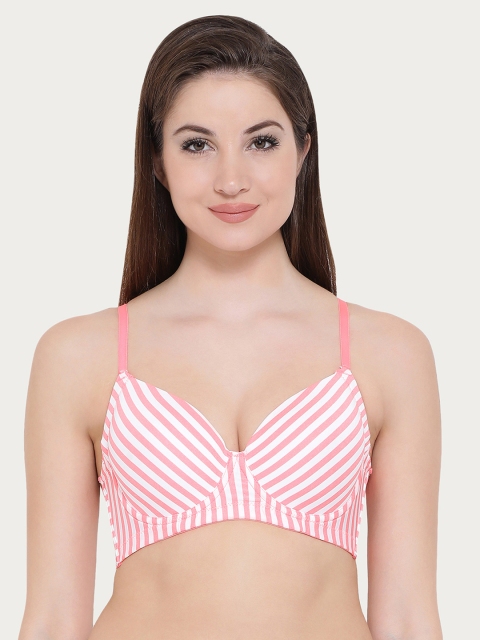 

Clovia Padded Underwired T-Shirt Cage Bra, Pink