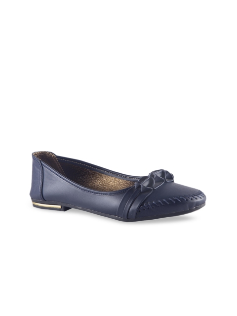 

MSC Women Blue Solid Synthetic Patent Flats