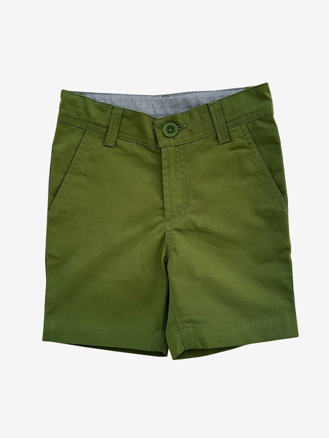 

Campana Boys Olive Green Solid Regular Fit Chino Shorts