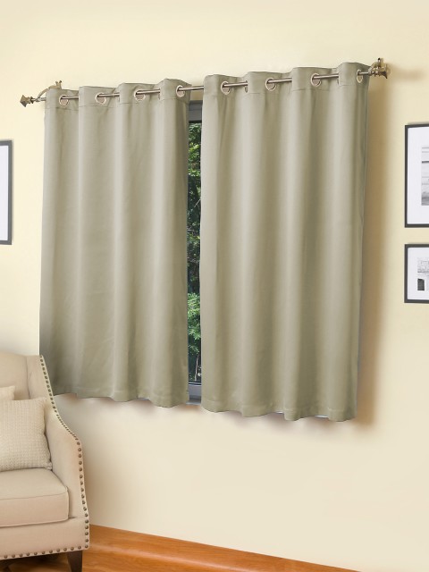 

ROSARA HOME Taupe Set of 2 Black Out Window Curtains