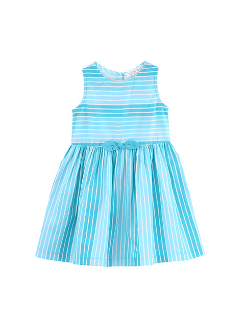

Beebay Girls Blue Striped Fit and Flare Dress