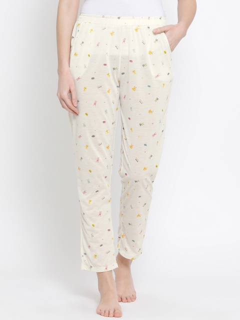 

Clovia Cotton Women Cream-Coloured Printed Pyjama LB0135A18XL