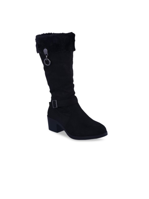 

MSC Women Black Solid Heeled Boots