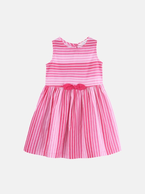 

Beebay Girls Pink Striped Fit and Flare Dress