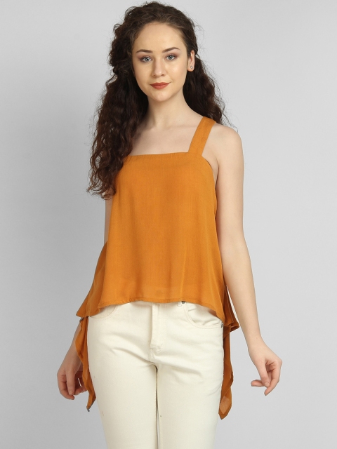 

LA LOFT Mustard Brown Solid Tunic