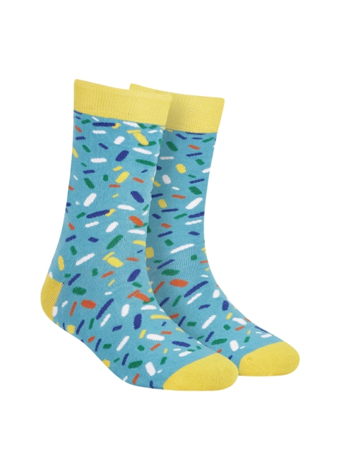 

Dynamocks Unisex Blue Patterned Calf-Length Socks