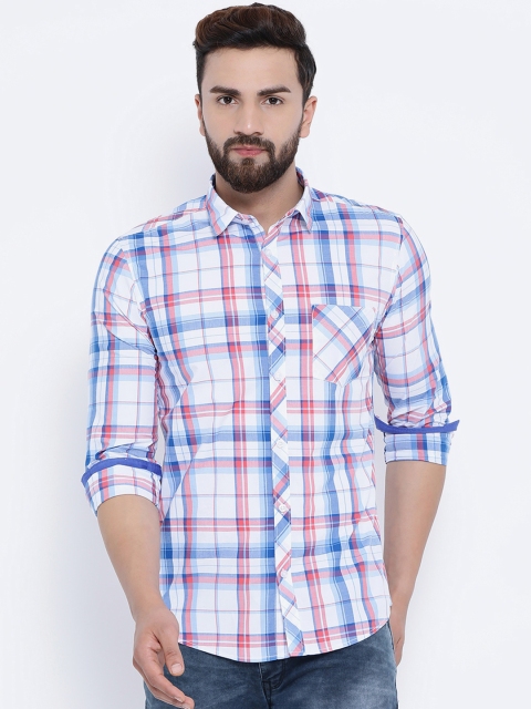 

Richlook Men White Slim Fit Checked Casual Shirt