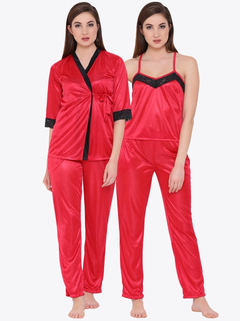 

Clovia Women Red Solid Night suit NS1164P14