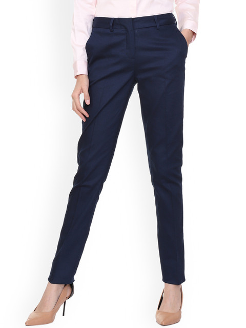 

Allen Solly Woman Navy Blue Slim Fit Solid Regular Trousers