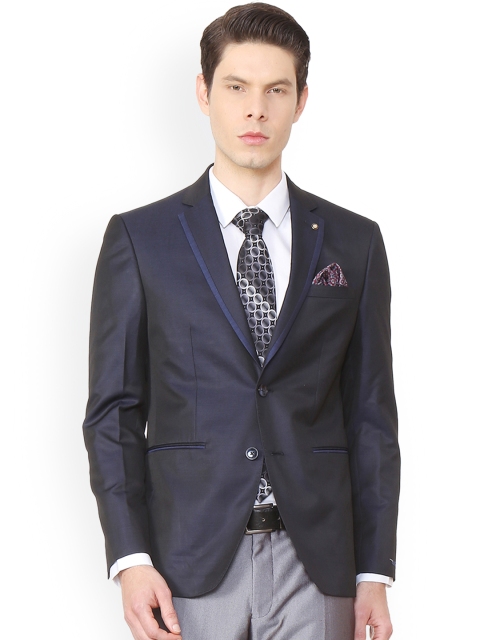 

Peter England Men Navy Blue Single -Breasted Slim Fit Formal Blazer