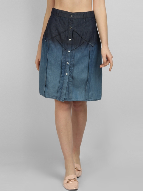 

LA LOFT Women Blue A-Line Knee Length Skirt