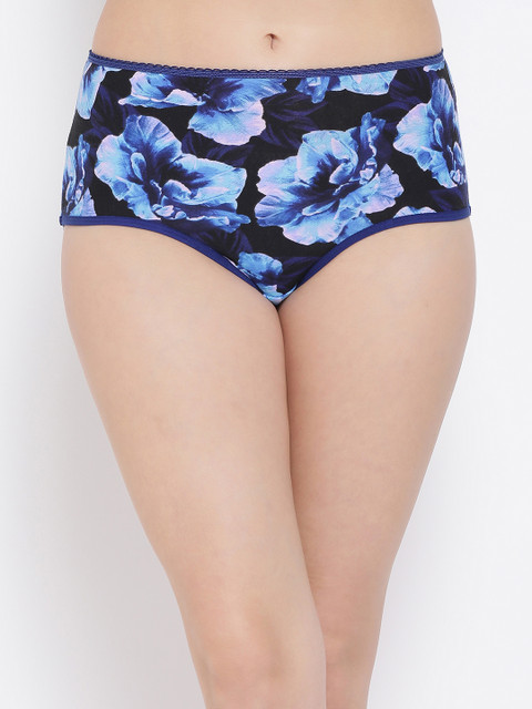 

Clovia Women Black & Blue Printed Hipster Briefs PN3030P13