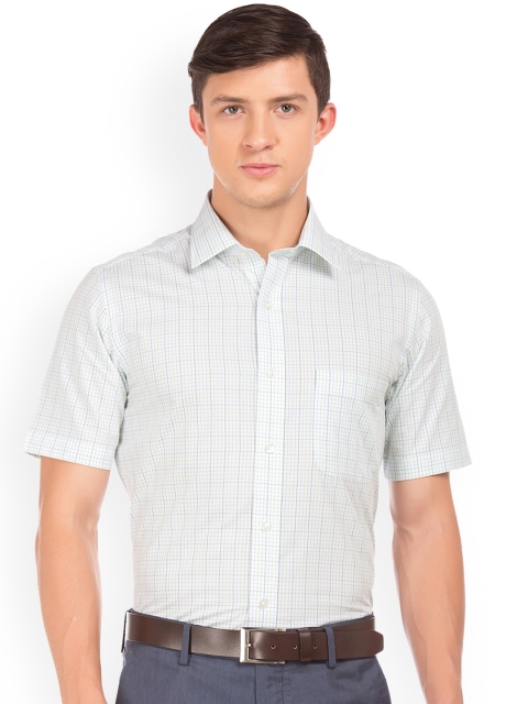 

Arrow Men White Regular Fit Checked Semiformal Shirt