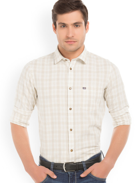 

Arrow Sport Men Beige Slim Fit Checked Casual Shirt