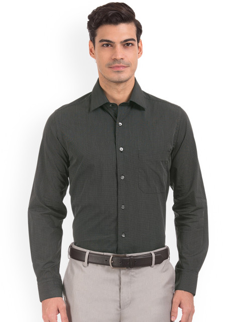 

Arrow Men Grey Regular Fit Self Design Semiformal Shirt