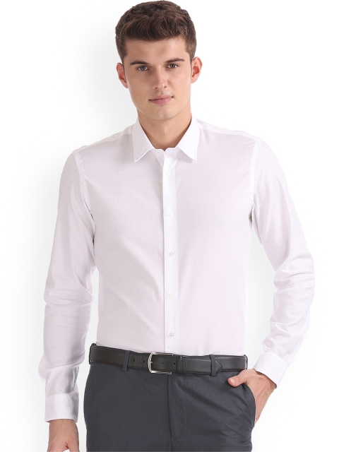 

Arrow New York Men White Slim Fit Self Design Formal Shirt