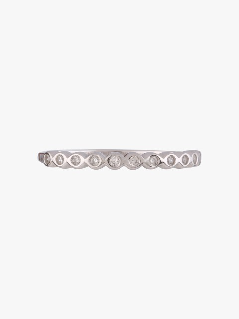 

PEORA 925 Sterling Silver Rhodium-Plated Cubic Zirconia Stone Studded Finger Ring
