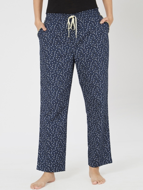 

Mystere Paris Women Navy Blue & Grey Printed Pyjama G363C