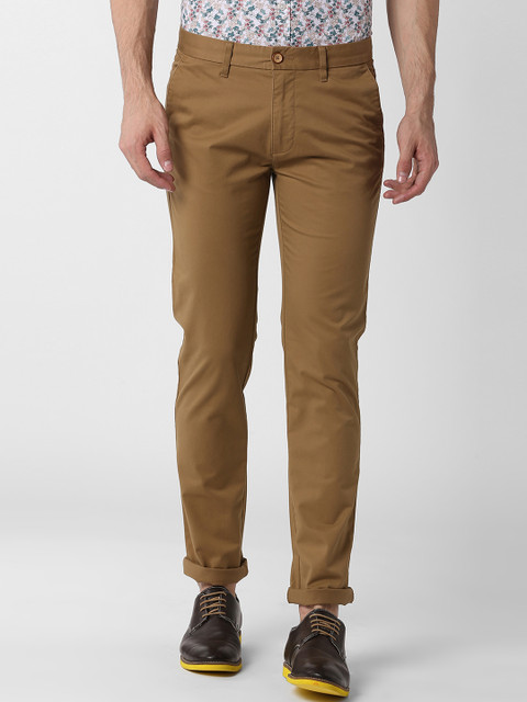 

Peter England Casuals Men Brown Slim Fit Solid Regular Trousers