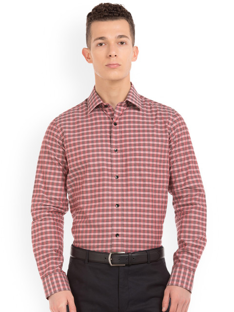 

Arrow Men Red Regular Fit Checked Formal Shirt