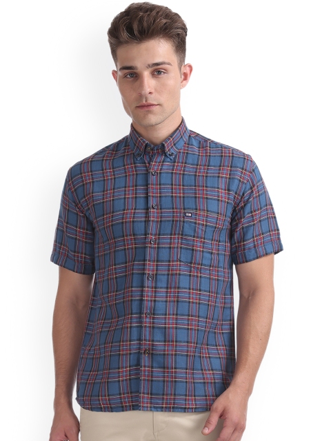 

Arrow Sport Men Blue & Red Regular Fit Checked Casual Shirt