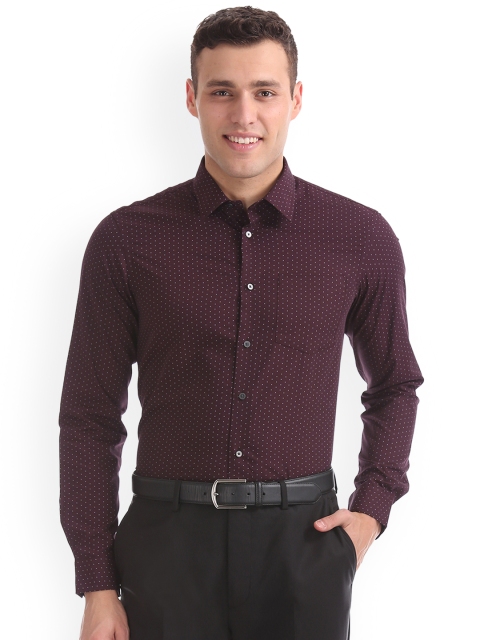 

Arrow New York Men Burgundy Slim Fit Printed Casual Shirt