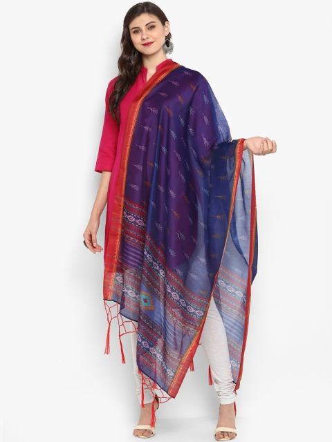 

Janasya Blue Printed Dupatta