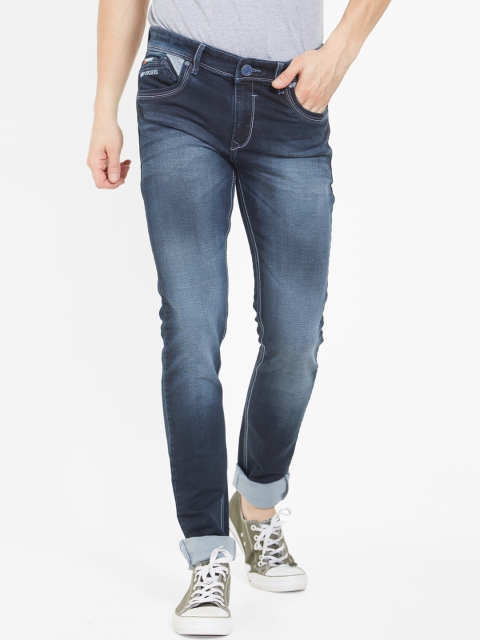 

Road Rockers Men Navy Blue Skinny Fit Low-Rise Clean Look Stretchable Jeans