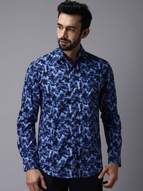 Bene Kleed Men Blue Smart Slim Fit Printed Casual Shirt