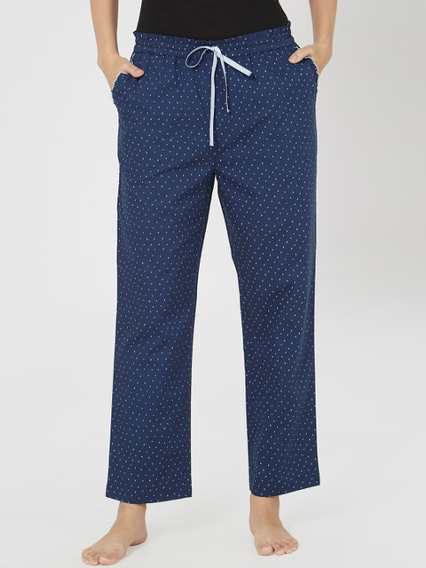 

Mystere Paris Women Navy Blue Printed Pyjama G363E