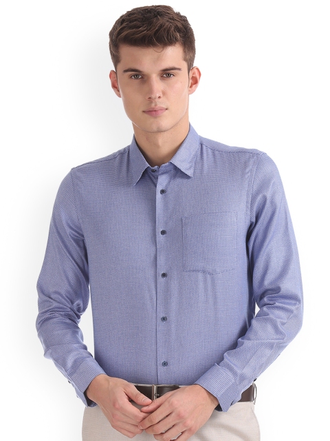 

Arrow New York Men Blue Slim Fit Self Design Semiformal Shirt