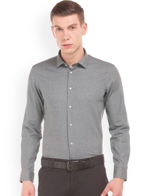 

Arrow New York Men Grey Slim Fit Self Design Semiformal Shirt