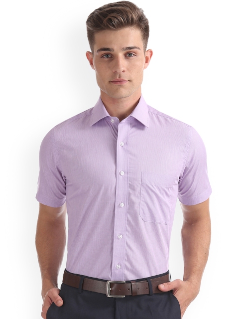 

Arrow Men Purple Regular Fit Self Design Semiformal Shirt