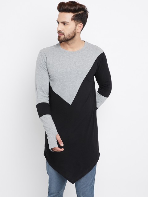 

Hypernation Men Grey Colourblocked Round Neck T-shirt