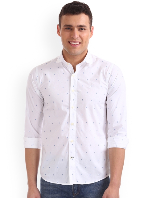 

Nautica Men White Slim Fit Printed Casual Shirt