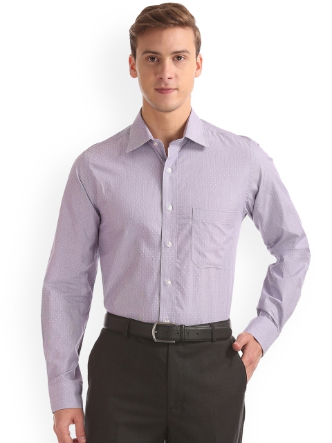 Arrow Men Purple Regular Fit Printed Semiformal Shirt