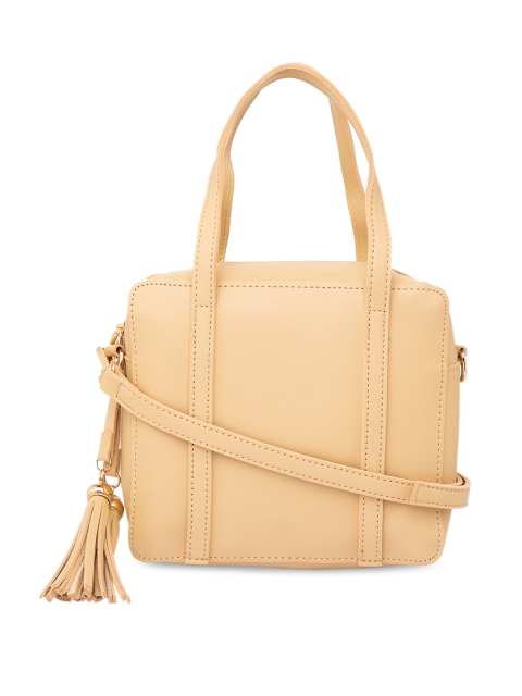 

Satchel Bags Beige Solid Handheld Bag
