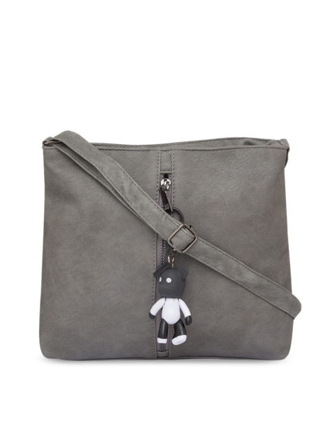 

Satchel Bags Grey Solid Sling Bag with Zip Teddy