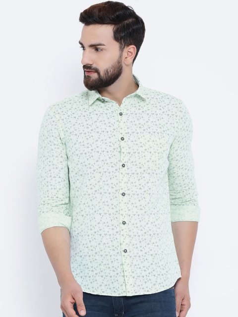 

Richlook Men Green Slim Fit Printed Casual Shirt