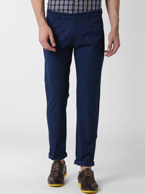 

Peter England Casuals Men Blue Slim Fit Solid Regular Trousers