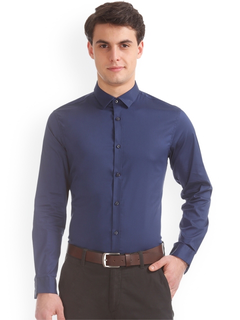 

Arrow New York Men Navy Blue Skinny Fit Solid Formal Shirt