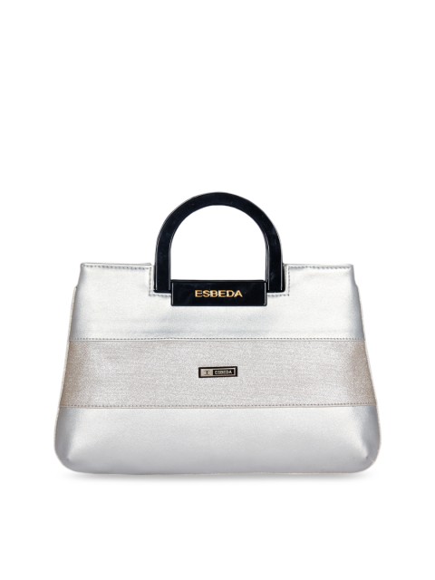 

ESBEDA Silver-Coloured Textured Handheld Bag