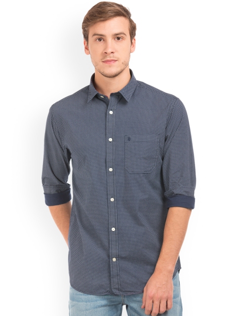 

IZOD Men Blue Slim Fit Printed Casual Shirt
