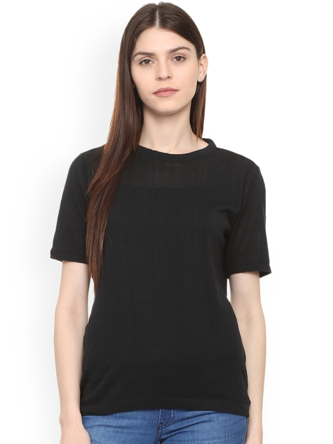 

Van Heusen Women Black Solid Top