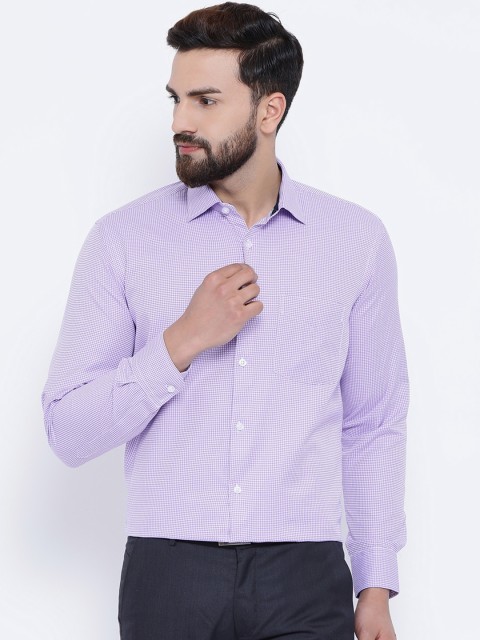 

Richlook Men Purple & White Regular Fit Checked Formal Shirt